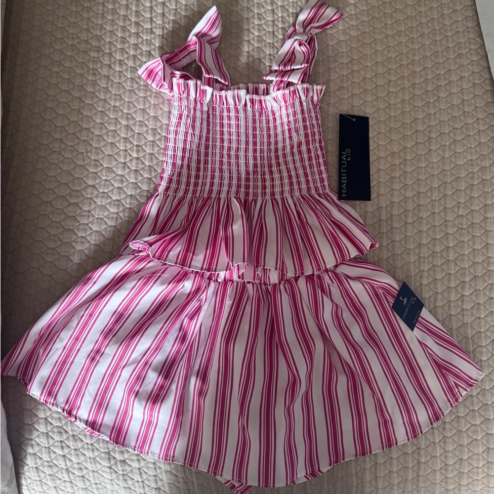 Habitual Dark Pink and White Striped Ensemble